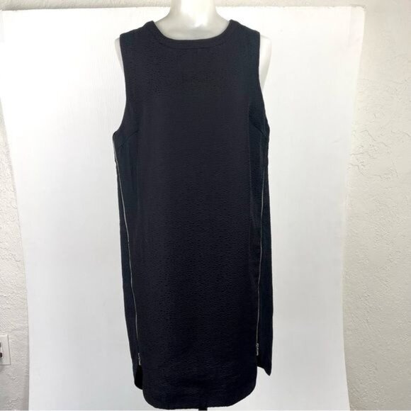 Robert Rodriguez shift mini dress/tunic Black Sleeveless Silver Side Zippers 6 - Picture 2 of 11